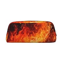 Roaring Flame Print Pencil Bag Big Capacity Pencil Bag Wide-Opening Pencil Pen Case