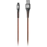 Tough-Tested TTAMC2C2A 2-Foot Armor-Flex Type C to A Cable Super Durable Power Cord for Phone Tablet-Orange