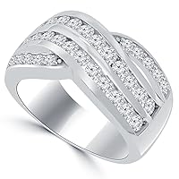 2.00 ct Ladies Round Cut Diamond Anniversary Ring in 14 kt White Gold