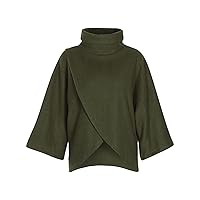Womens Turtleneck Long Batwing Sleeve Pullover Casual Asymmetric Hem Sweater Blouse Winter Loose Fashion Sweatshirt Tops