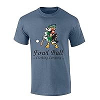 Fowl Ball Mens Baseball Duck Short Sleeve T-Shirt