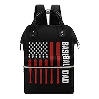 USA Flag Baseball Dad Multifunction Diaper Bag Backpack Large Capacity Travel Back Pack Waterproof Mommy Bags