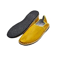 Unisex Moroccan Slippers Genuine Leather and Rubber Sole - Comfortable and Robust for Indoor or Outdoor
