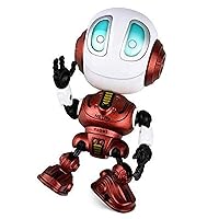 BROADREAM Stocking Stuffers, Robot Kids Toys, Mini Robot Talking Toys for Boys and Girls Travel Toys Help Kids Talking for Christmas Stocking Stuffers, LED Lights and Interactive Voice Changer (Red)