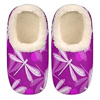 Geometric Cactus Floral Slippers for Women， Soft Cozy Warm Fuzzy Memory Foam House Slippers， Non Slip Closed Back Winter Comfy Plush Ladies House Shoes for Indoor Bedroom