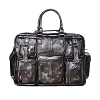 Men Leather Handbag Business Briefcase Document Laptop Case Attache Portfolio Bag