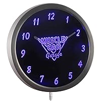 AdvPro nc0943-b Muscle Car Garage Man Cave Neon Sign LED Wall Clock