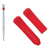 Ewatchparts 24MM RUBBER BAND STRAP COMPATIBLE WITH 44-44.5-45MM HUBLOT H BIG BANG + SCREWDRIVER RED