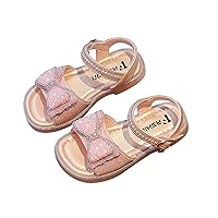Kids Closed Toe Sandals Kids Baby Girls Princess Shoes Summer Soft Bottom Rhinestone Bow Summer Shoes for Girls Size 2