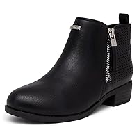 Nautica Kids Girls Ankle Bootie With Side Buckle and Zipper, Dress Boot -Youth Toddler (Little/Big Kids)