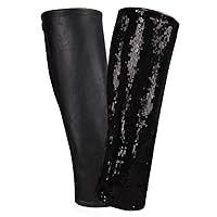 Llynda More Women's Black Sequin Faux Leather Interchangeable Transformable Boot Top