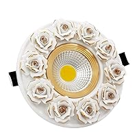 Sturdy 5W Flower Sculpture Round European Classical LED Ceiling Panel Light Lighting Recessed Downlights Aisle Study Living Room Office Store Decorative Spotlights Ceiling Fixture
