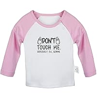 Don't Touch Me Seriously Ew Germs Funny T Shirt, Infant Baby T-Shirts, Newborn Long Sleeve Tops Kids Graphic Tee Shirt