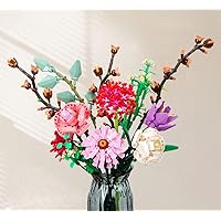 Flower Bouquet Building Blocks Toy, Decorative Home Accessories Artificial Flowers Building Set for Adults, Best Gift for Mother's Day, Anniversary, Valentine's Day and Birthday Gifts 1237PCS
