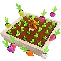 Skrtuan Montessori Toys for Toddlers 3 4 5 Years Old Boys Girls Baby, Wooden Toy Carrot Harvest Game, Educational Toys Shape Sorting Matching Puzzle, Memory Game Fine Motor Skill Gifts for Kids 3-5