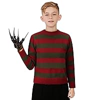 Kids Unisex Freddy Sweater Nightmare On Elm St Long Sleeve Striped Knitted Jumper Sweater Halloween Costume