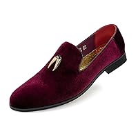Men's Penny Slip-On Velvet Loafer Suede Dress Shoes Glitter Smoking Slipper