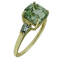 Stunning Green Amethyst Octagon Shape 8MM Natural Earth Mined Gemstone 14K Yellow Gold Ring Wedding Jewelry for Women & Men