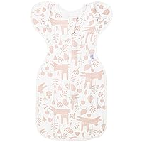 Baby Transitional Swaddle Sleep Sack, Baby Swaddle Transition Bag, Cuff Removable Arms Up Design, Transitions to Arms-Free Wearable Blankets, Pink & Rabbit (3-6 Month)