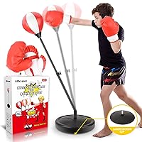 Officygnet Punching Bag for Kids Ages 5, 6, 7, 8, 9, 10, 12 Years Old Boys, Height Adjustable Kids Boxing Bag Set Toy with Boxing Gloves, Ideal Christmas Birthday Easter Gifts