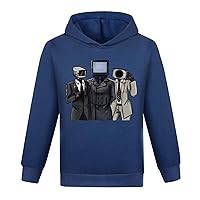 Teens Skibidi Toilet Casual Comfy Hooded Sweatshirts Lightweight Cartoon Active Tops Trendy Hip Hop Hoodies Pullover