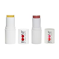 BOOM! by Cindy Joseph Cosmetics Boomstick Glo & Rose Nude - Buildable Lip & Cheek Tint Makeup Sticks - Moisturizer Stick & Soft Rosy Blush
