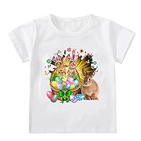 Toddler Kids Baby Girl's Rabbit Easter Tee Outfits Baby Bunny Tshirt Easter Clothes Easter Vest Shirt Toddler
