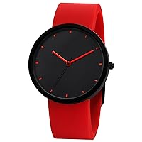 NUOVO Men's Watch, Red Wrist Watch for Men Silicone Black Dial Sports Watch Casual Wrist Watch Waterproof Wrist Watch