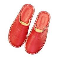 Cowhide Leather Home Slippers Female Male Summer Spring Fall Indoor Breathable Anti-Skid Odor-Proof Bedroom Summer Cool Slippers