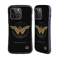 Head Case Designs Officially Licensed Wonder Woman Movie Distressed Look Logos Hybrid Case Compatible with Apple iPhone 15 Pro Max