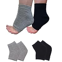 Moisturizing Heel Socks Gel Heels Open Toe to Heal and Treat Dry Feet & Heels, Crack Heel Treatment, Pain Relief from Cracking Foot Skin for Men and Women - 2 Pairs