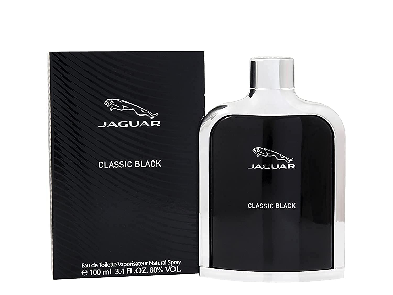 Jaguar Classic Black Eau De Toilette Spray 3.4 Oz/ 100 Ml for Men By 3.4 Fl Oz