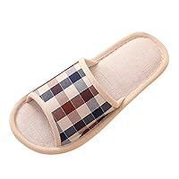 Slipper Booties for Men Indoor Men's Fashion Casual Couples Gingham Home Slippers Indoor Men Slippers And