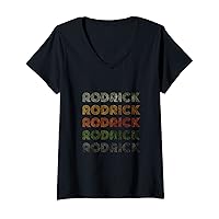 Womens Love Heart Rodrick Tee Grunge/Vintage Style Black Rodrick V-Neck T-Shirt