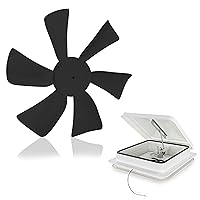 Fan Blades Replacement with 0.094in Round Bore, 6in Black RV Bathroom Fan Blade Replacement Camper Fan Blade