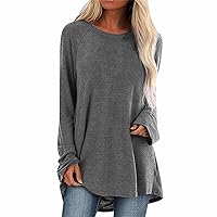 Tunic Tops for Women Loose Fit,Women's Casual 3/4 Bell Sleeve Crewneck Loose Tops Blouses Shirt Womens Tops