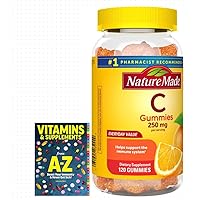 Nature Made Vitamin C 250 mg Gummies Dietary Supplement 120 Count+Better Guide Vitamins Supplements
