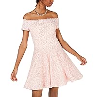 B. Darlin Womens Juniors Lace Sequined Party Dress Pink 9/10