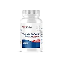 Trio-D 5000IU, Vitamin D3 5000 IU (125 mcg), Dietary Supplement for Bone, Teeth, Muscle, Heart and Immune Support, Non-GMO, Gluten-Free, Soy Free, 60 Softgels, 60 Day Supply