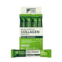 Collagen Peptides Powder Supplement for Skin Hair Nail Joints - Unflavored - Quick Dissolve Hydrolyzed, Non-GMO, Keto, Paleo, Gluten-Free, No Preservatives - 20 Sticks