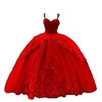 Quinceanera Dress Long 3D Floral Women's Ball Gowns Sleeveless Princess Dress