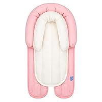 COOLBEBE Upgraded 2-in-1 Head & Body Supports for Newborn Infant - Extra Soft Breathable Car Seat Insert Cushion Pad, Perfect for Carseat, Stroller, Swing, Bouncer, Pink
