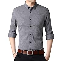 Spring Autumn Men's Shirt, Solid Color Long-Sleeved Business Casual Wild Shirt