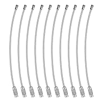 Wire Keyrings Cable Keychains Stainless Steel Metal Key Holder Carabiner Outdoor Tools for Luggage Tags Loops Silver 10PCS