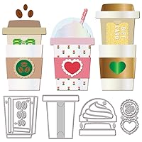 GLOBLELAND Coffee Cup Gift Card Holder Cutting Dies for Card Making Drink Label Metal Die Cuts Cutting Dies Template DIY Scrapbooking Embossing Paper Album Craft Decor