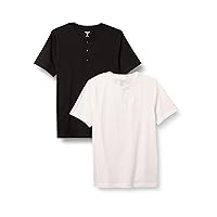 Amazon Essentials Men's Slim-Fit Short-Sleeve Jersey Henley, Pack of 2