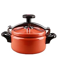 Uncoated Explosion-Proof Pressure Mini Cooker, Yuanqi small stew pot, Kitchen Tools Mini Stainless Steel Outdoor Rice Cooking Pot Pressure Cooker Camp (Orange,2L(1-2people))