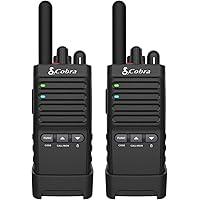 Cobra PX650 - Professional/Business Walkie Talkies - Rechargeable, 300,000 sq. ft/25 Floor Range Two-Way Radio Set (2-Pack), Black