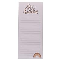 Graphique “Nice Human” Magnetic Notepad | 100 Tear-Away Sheets | Grocery, Shopping, To-Do List | Magnetic Writing Pad for Fridge, Kitchen, Office | Lined Paper | Great Gift | 4” x 9.25”