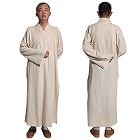 ZooBoo Buddhist Shaolin Temple Monk Robe Cotton Linen Long Robes Gown Kung Fu Uniforms Martial Arts Clothings for Men Women